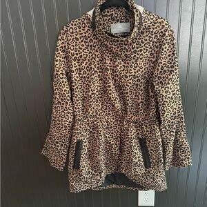 Tart Collections Brown Leopard Print Rain Jacket